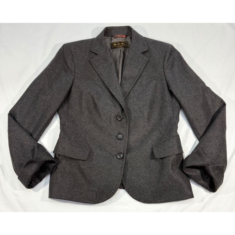 Loro Piana 100% Cashmere Blazer Charcoal Grey Silk Lined Made in Italy Size 44